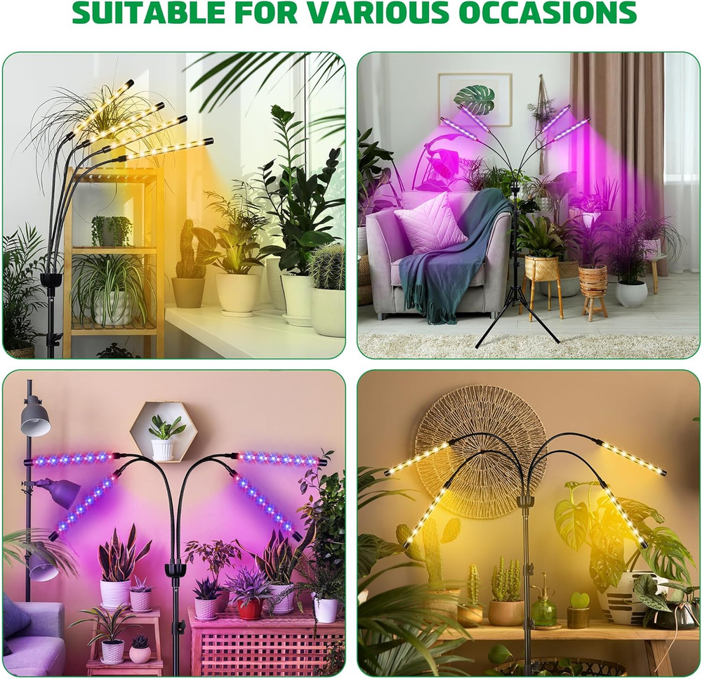 Full Spectrum LED Grow Light with Adjustable Tripod and Remote Control Timer