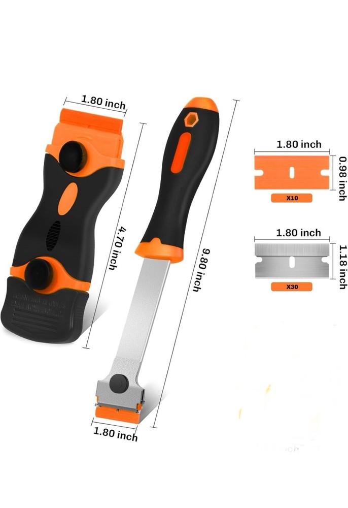Razor Blade Scraper 2PC Tool Set For Removing Label Registration Sticker Decal