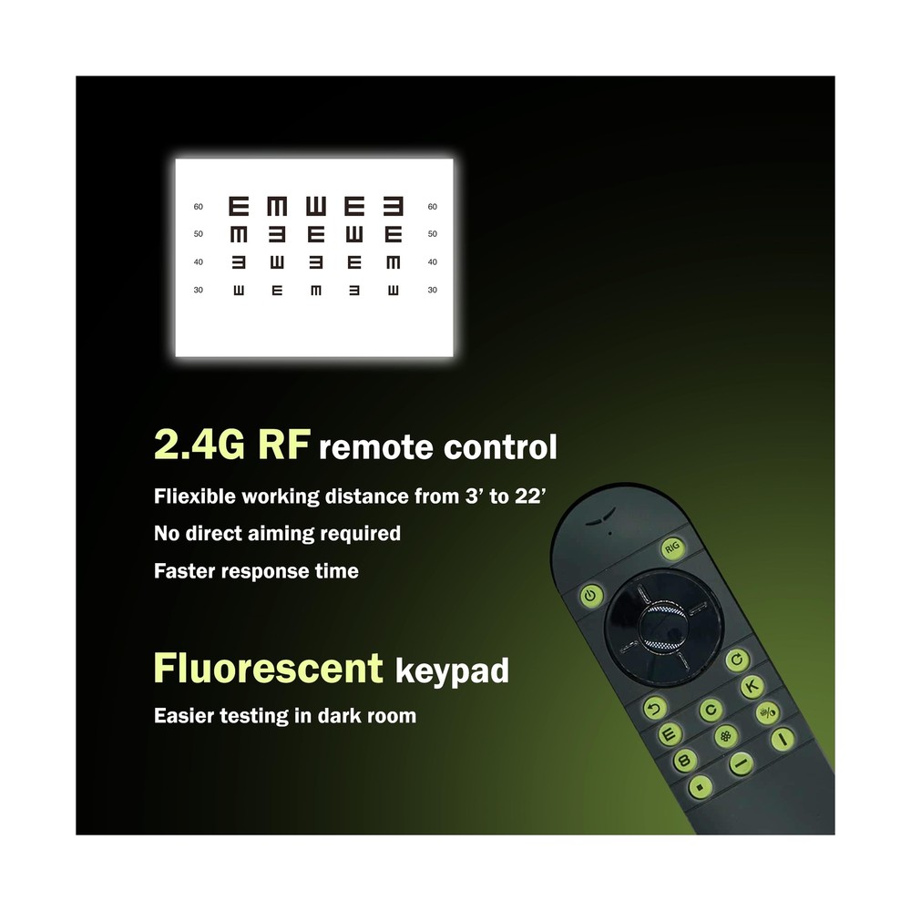 Elite Digital Visual Acuity Chart System with a Wireless Fluorescent Keypad R...
