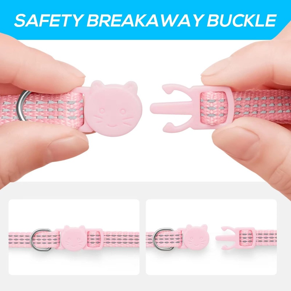 Upgraded Version 6 Pack Reflective Cat Collars with 7-12in, 6 Colors