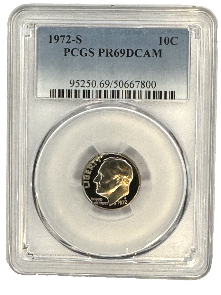 1972 S 10C Roosevelt Dime PCGS Graded PR69 DCAM