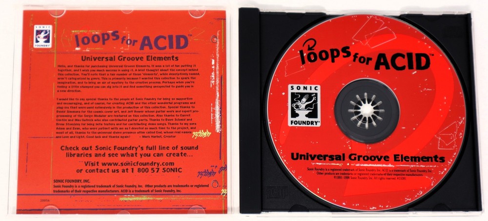 Sonic Foundry Universal Groove Loops For Acid Sample/Sound Library/Sampling CD
