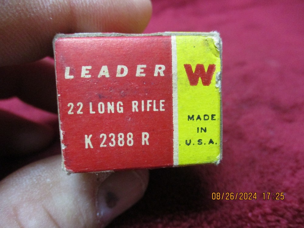 Vintage Winchester Leader, 22 LR Ammo Box, (EMPTY)