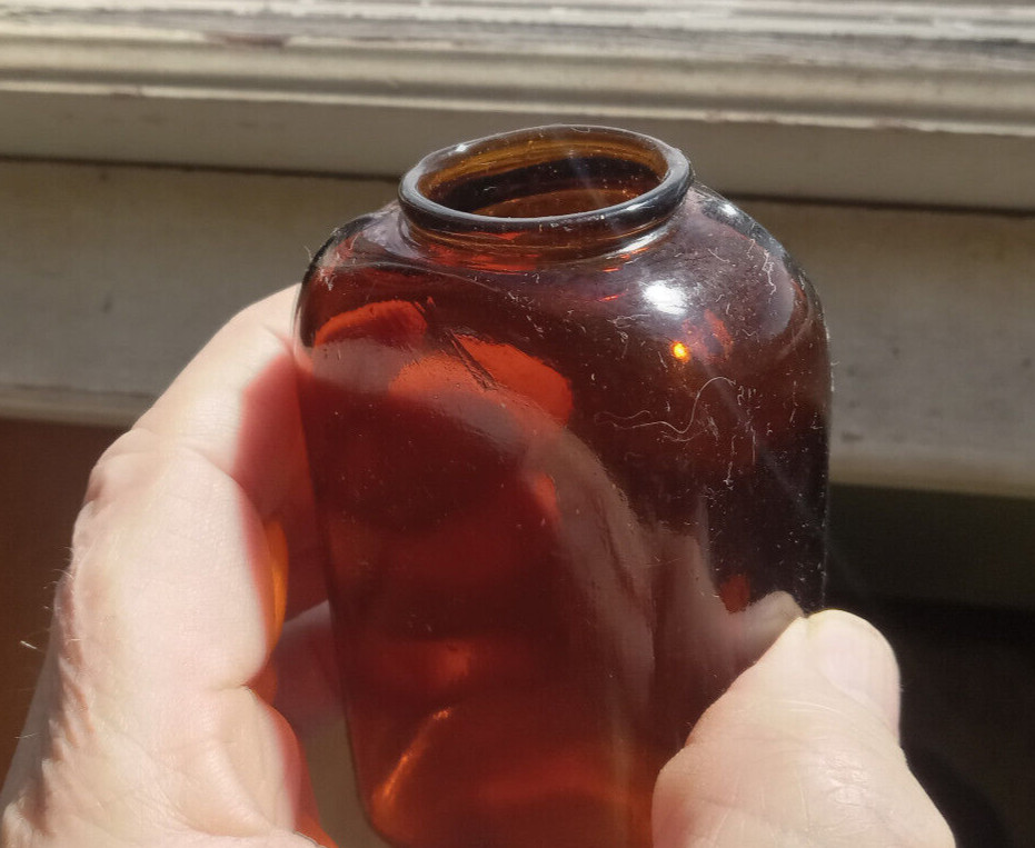 1880s PRIVY DUG HAND BLOWN RECTANGULAR SNUFF BOTTLE NICE
