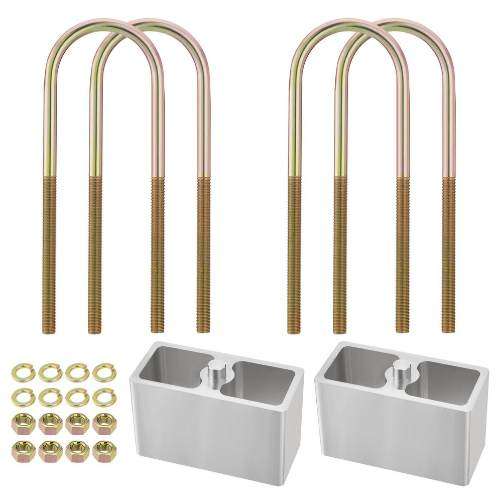 Leaf Spring Lowering Block Kit 4" Inch Drop with U-Bolts Hardware Universal US