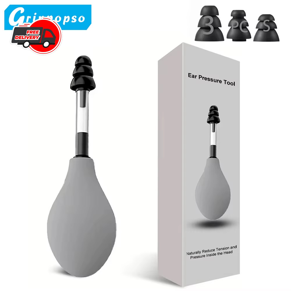 Portable Ear Pressure Suction Device Inner Ear Relief Tool with Earplugs Headach