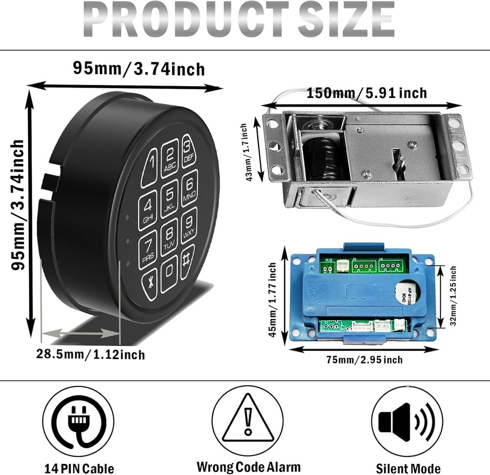 Digital Keypad Gun Safe Lock - Secure Electronic Lock for Firearms - Easy Access