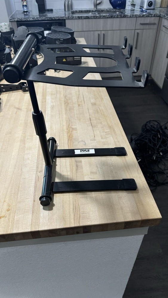 Pyle Portable Folding Laptop Stand  Adjustable Angle, Folda