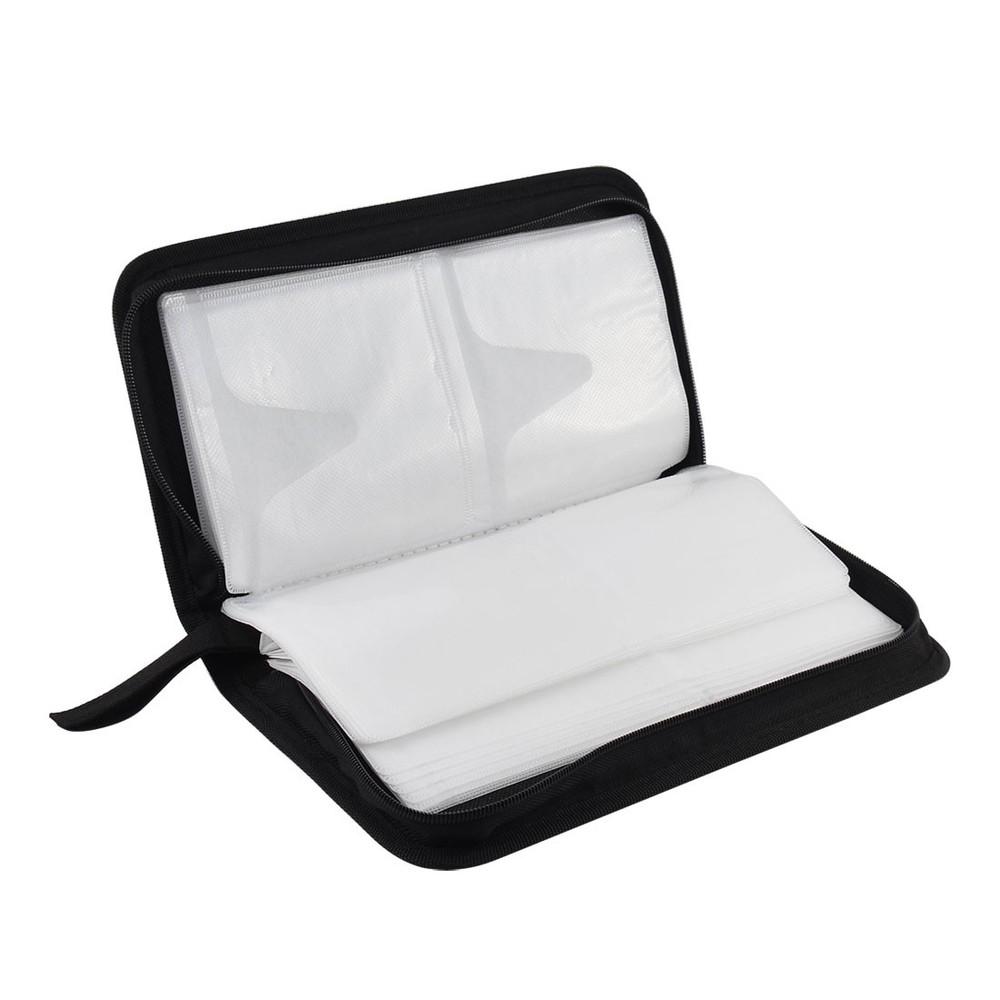 Nylon Closure Double Sided 80 Capacity CD Bag Holder - Car Red