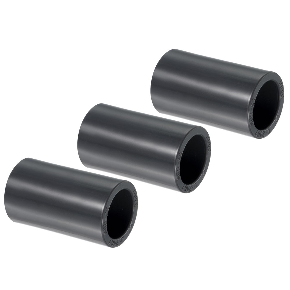 UPVC Pipe Fitting 1/2" Program Socket 80.3pcs Straight Joint Adapter, Grey