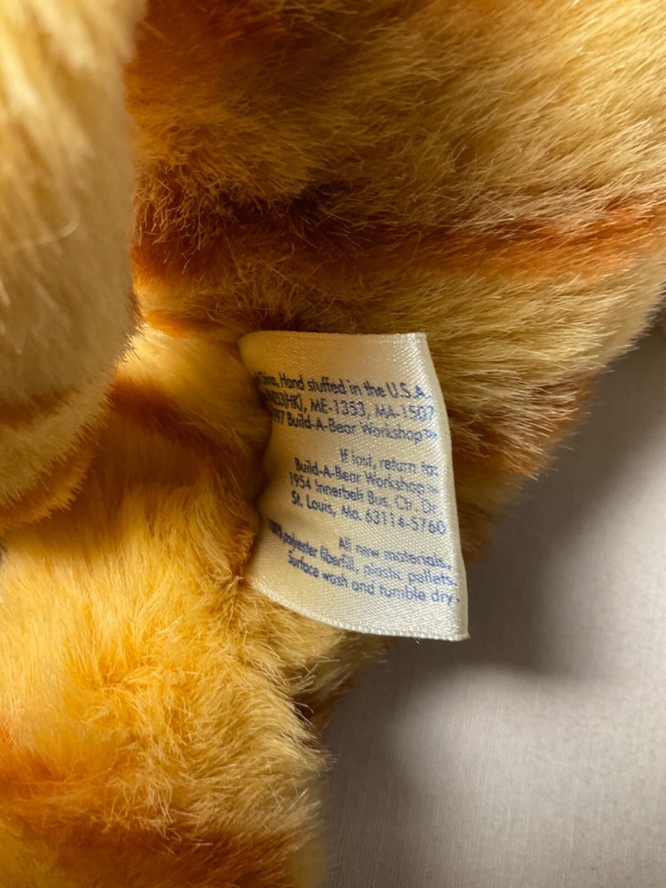 Build a bear orange striped soft cat plush