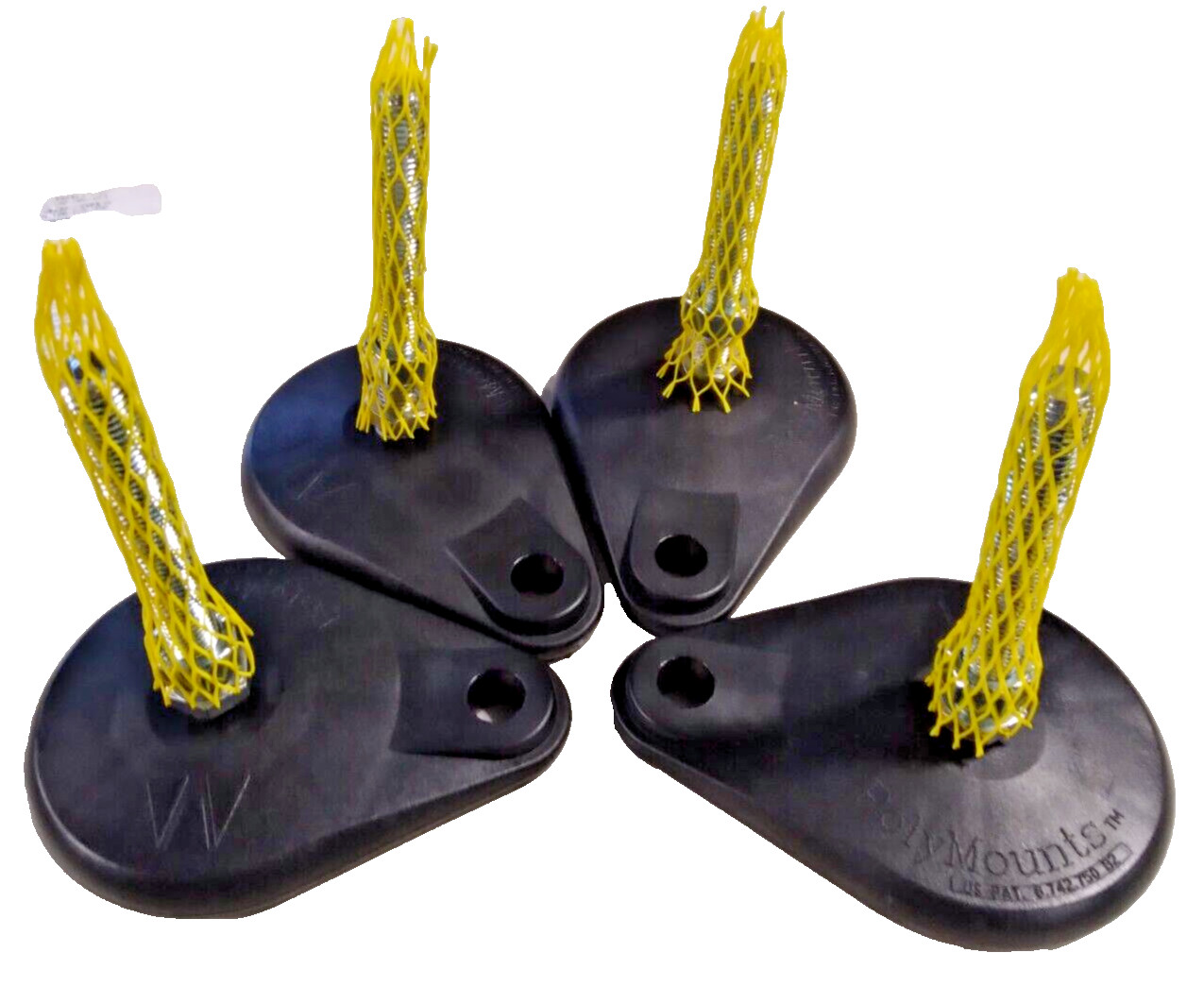 S & W PolyMounts TNYLB44 Level Mount, Swivel Stud, Nylon Base (Set of 4)