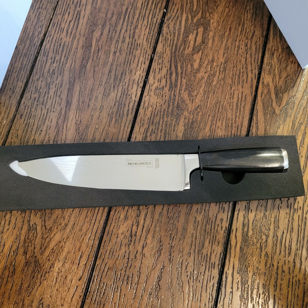 Michelangelo Chef Knife 8" Length. Laser Pattern