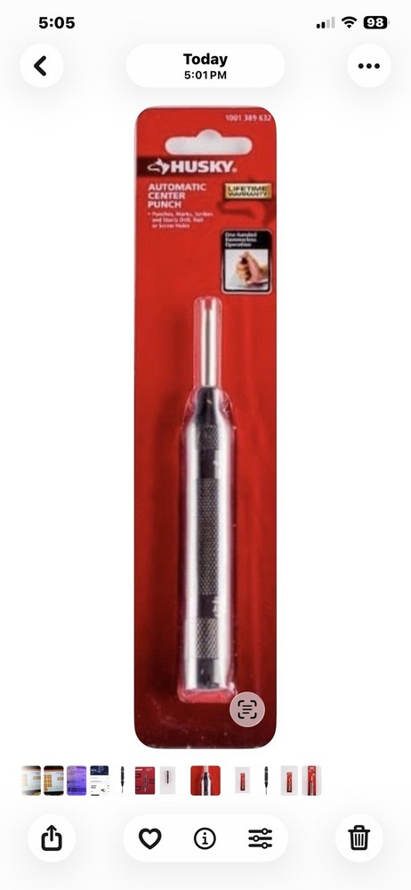 HUSKY Model: 70079H, Automatic Center Punch (Spring Loaded)