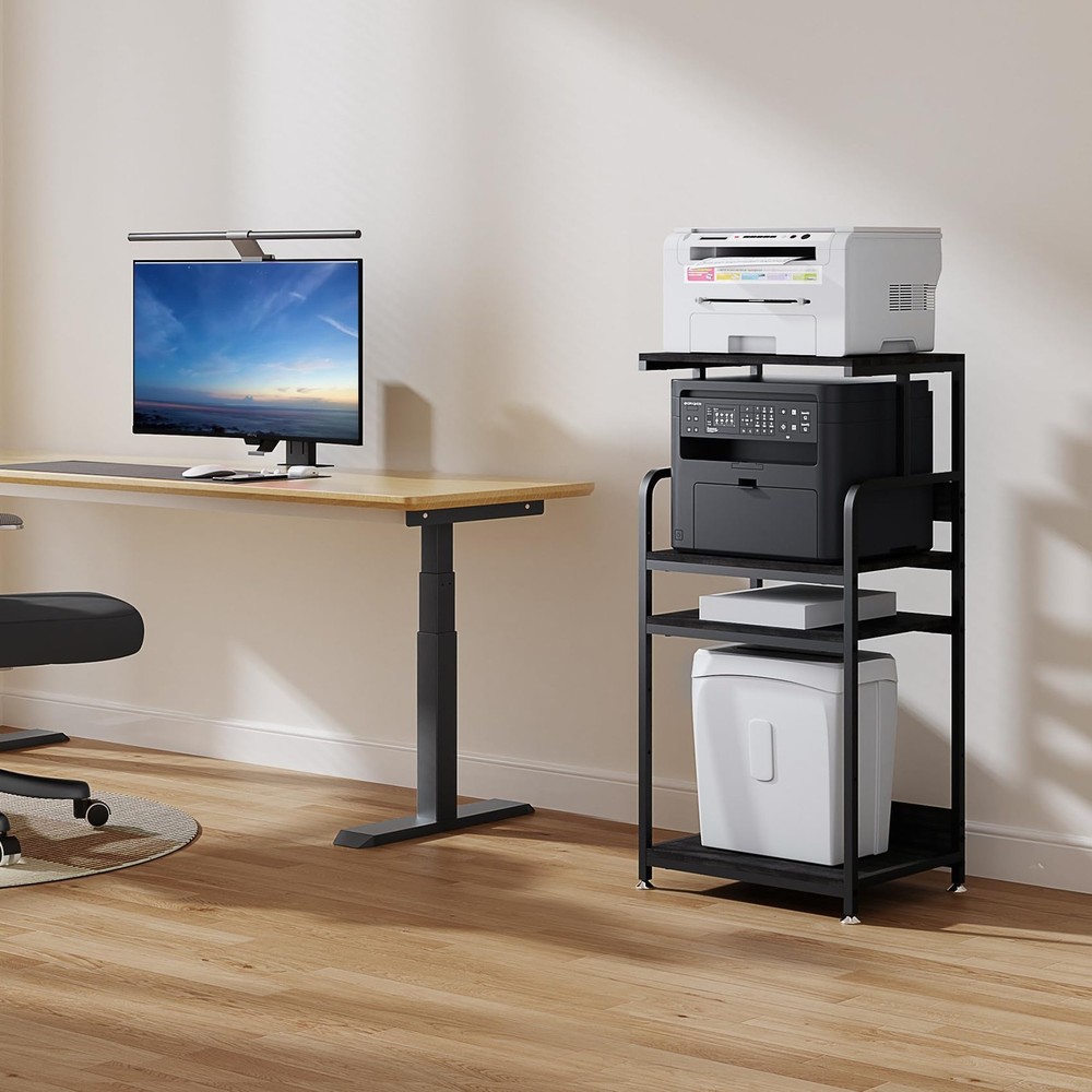 4 Tier Printer Stand with Wheels, Extra Large Tall Printer Table for Home Off...