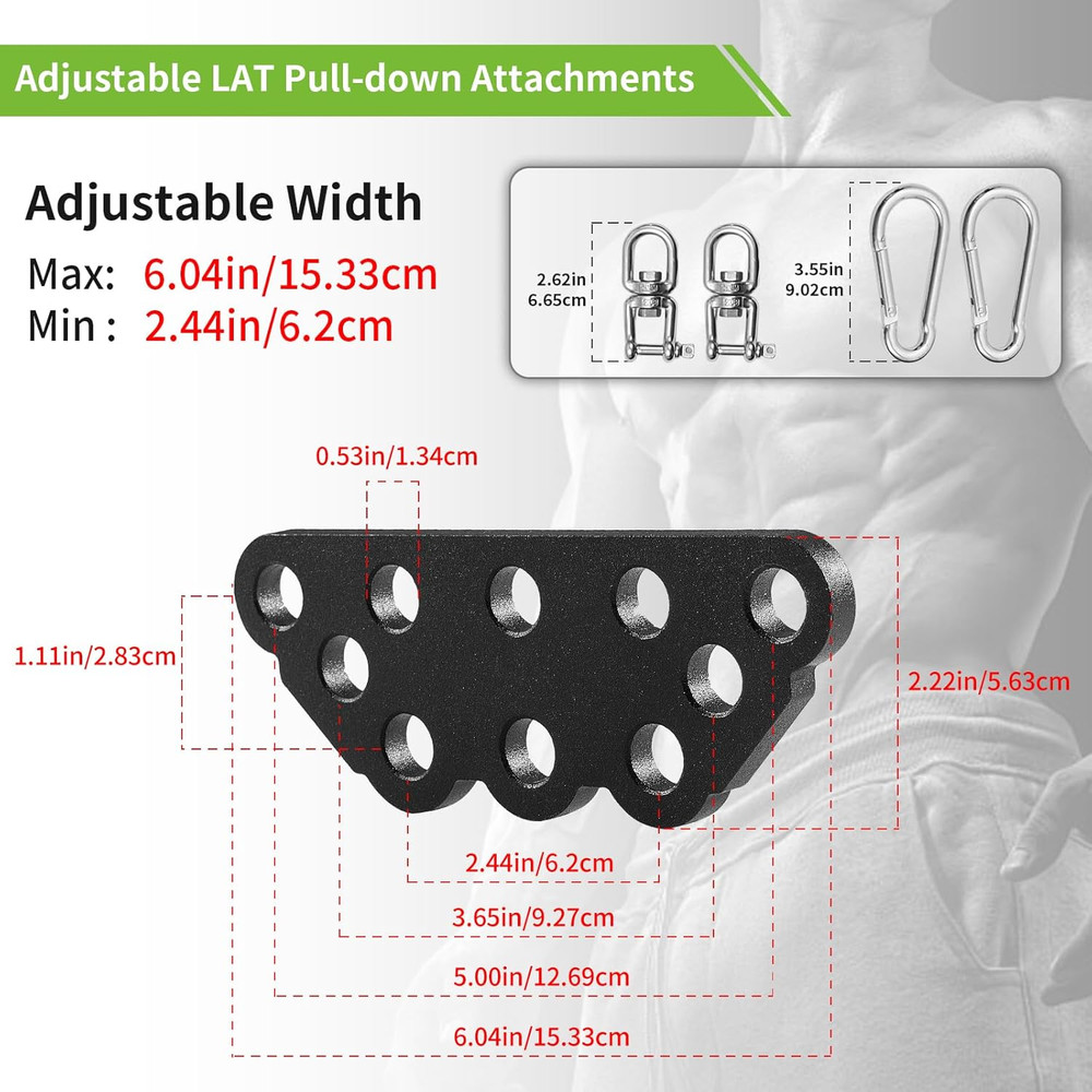 Multi-Grip LAT Pull Down Bar with Rotating Stainless Steel Adapter