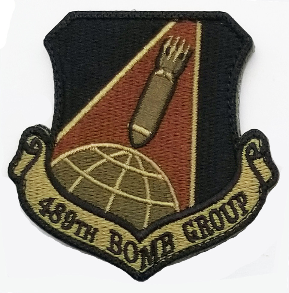US Air Force 489th Bomb Group Subdued Military Hook Back Patch