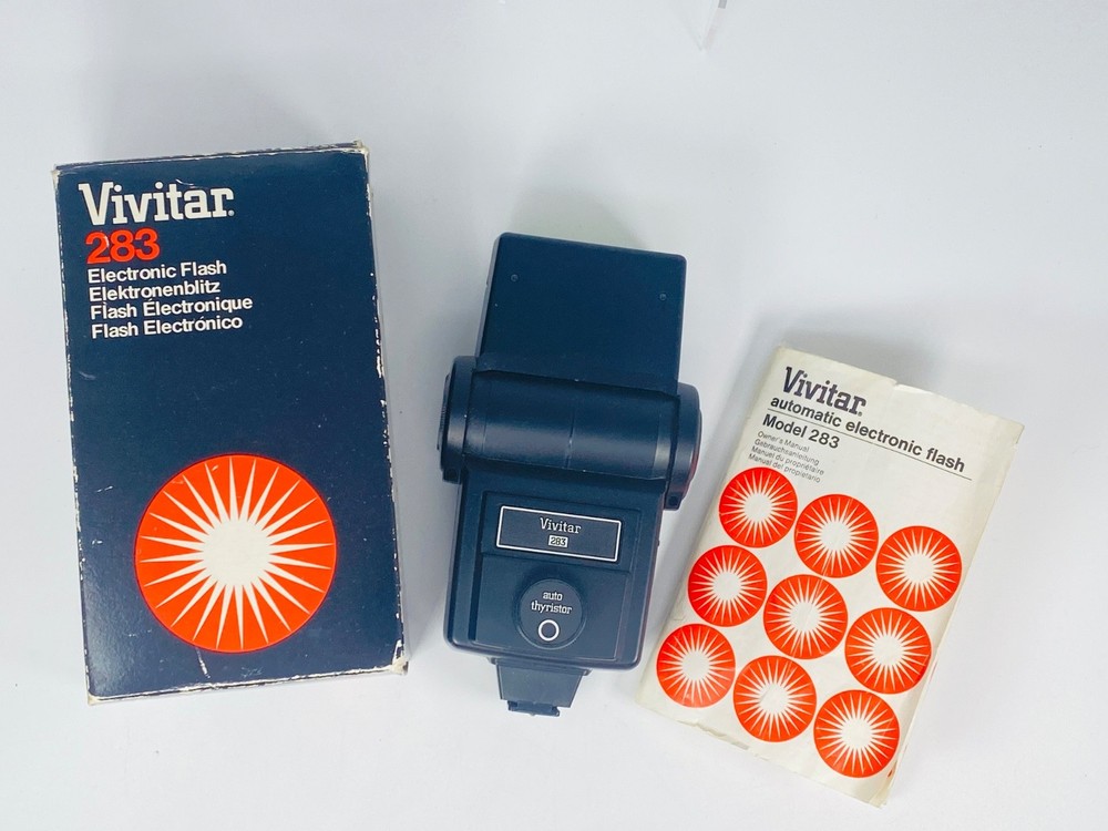 VINTAGE Vivitar 283 Electronic Flash with Box & Instructions - Untested