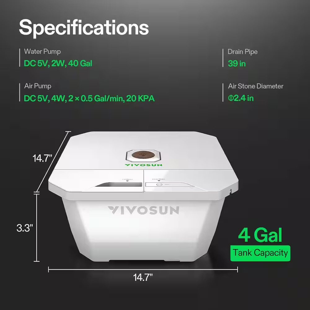 Vgrow DWC Hydroponics System Kit, Made for Vgrow Smart Grow Box