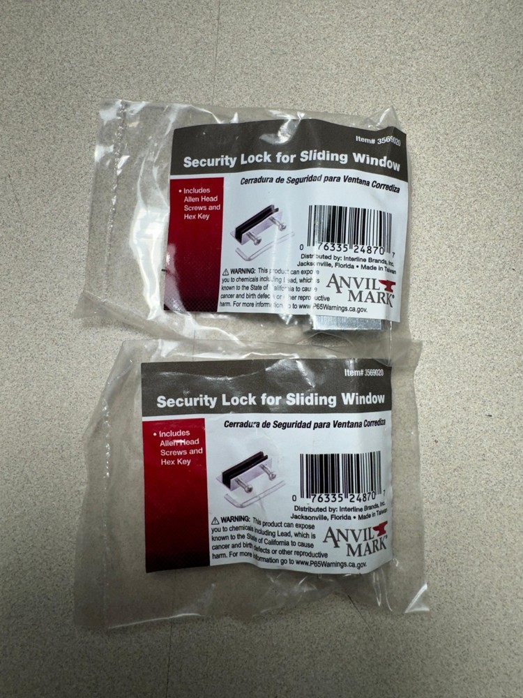 2 Anvil Mark Security Locks for Sliding Windows