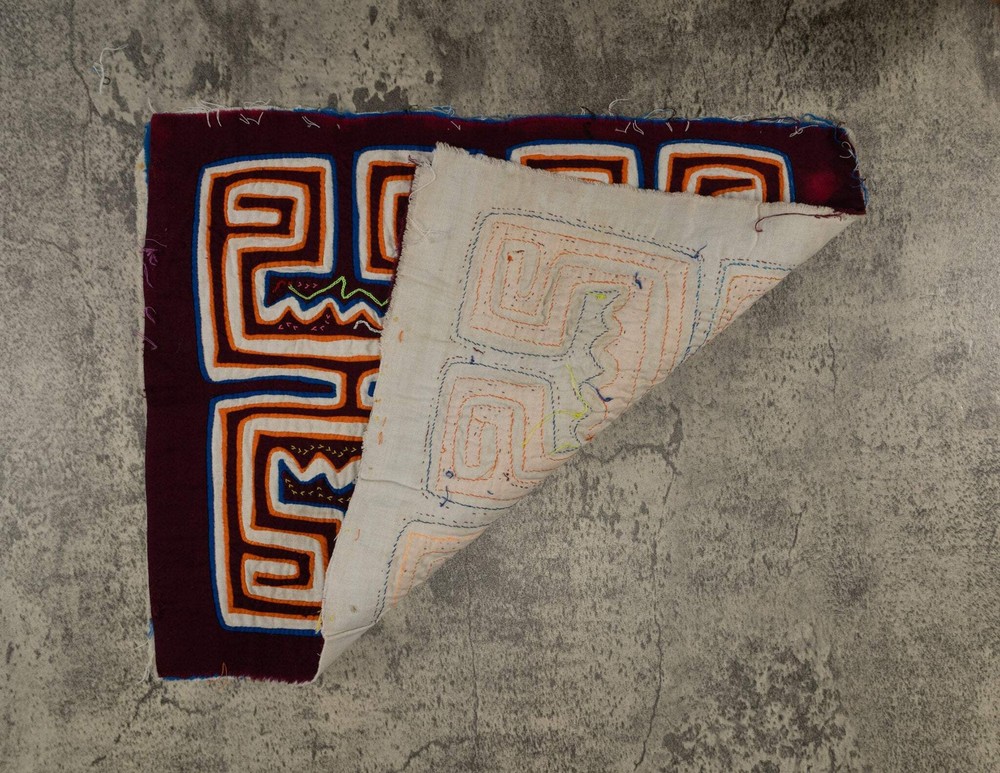 Maroon Orange And White Optical Illusion Mola