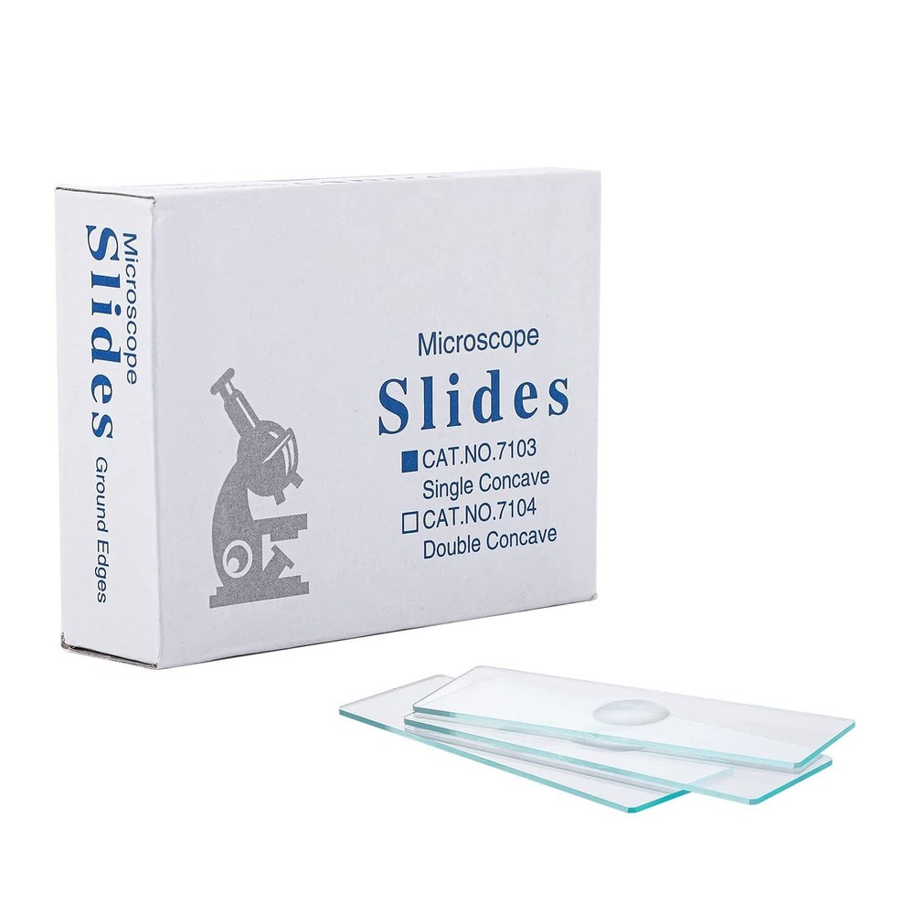 50Pcs Microscope Slides Concave Single concave Glass Slide Single Depression USA