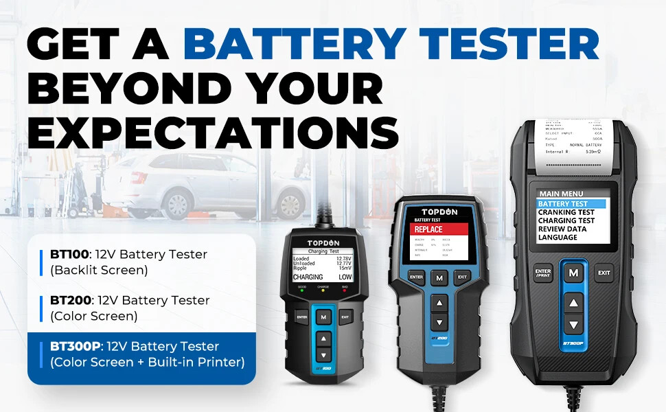 Battery Tester with Pressure Digital Charging Boost Test Tools Auto Analyzer