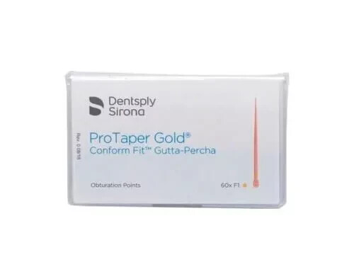 New Protaper Gold F1,F2 AND F3 GUTTA Percha Points Dentsply Tulsa Box of 60