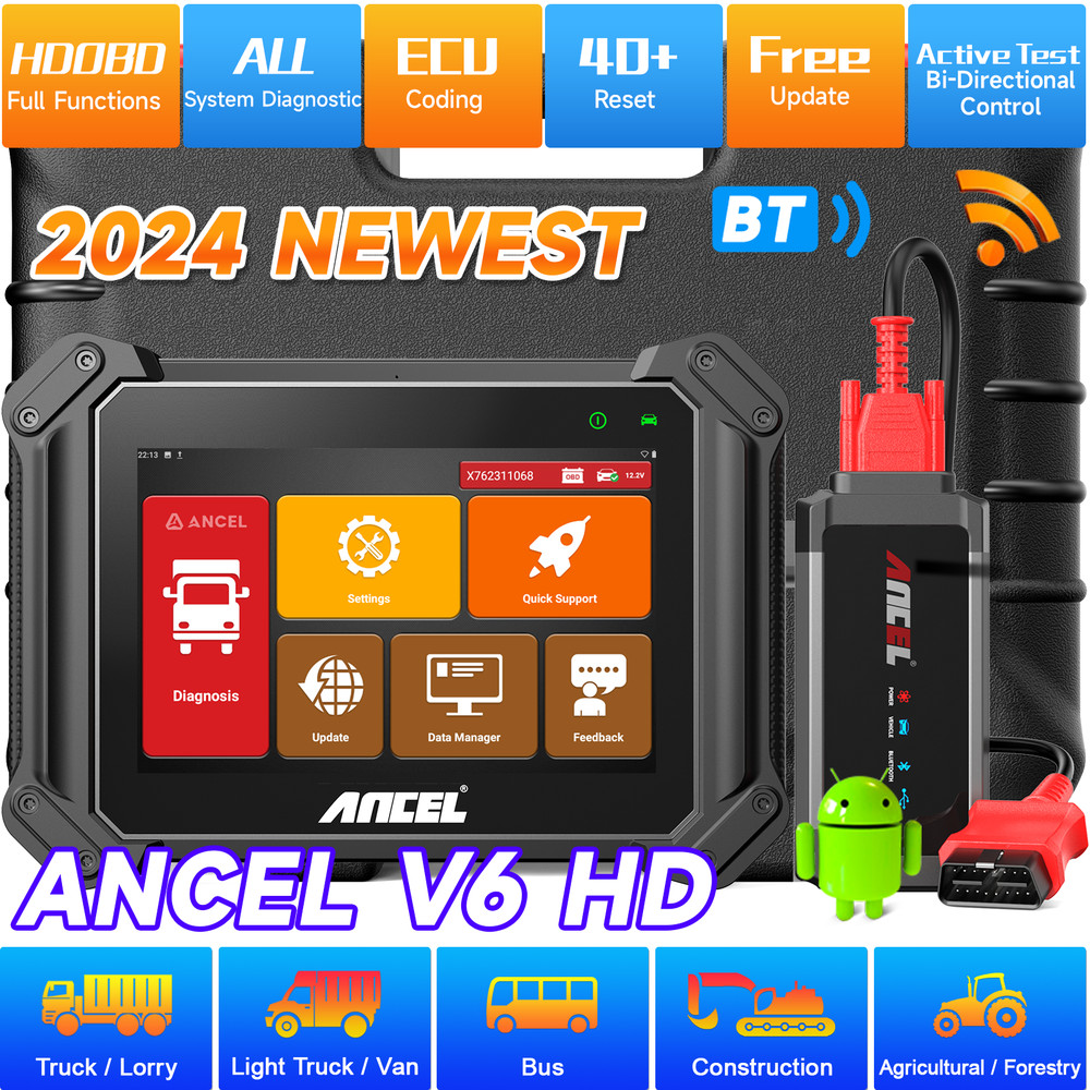 24V Heavy Duty Truck OBD2 Scanner Bluetooth Diagnostic Tool Coding Programming