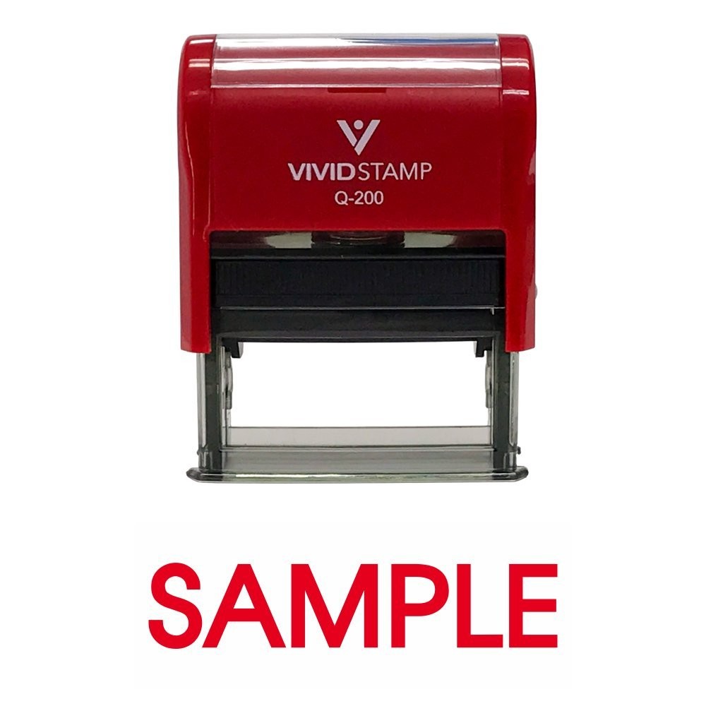 Medium Red Ink Sample Self Inking Rubber Stamp Office Document Supply Tool