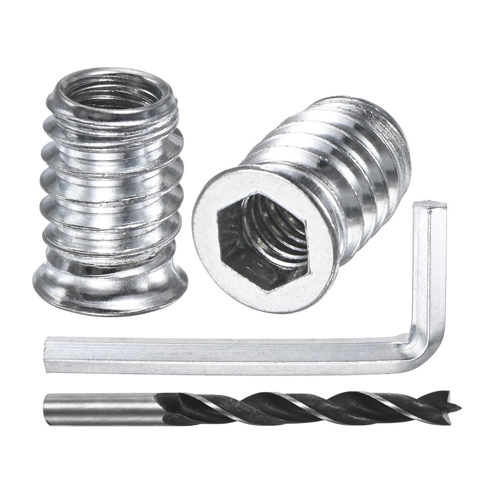 40-Pack Threaded Inserts, 5/16-18x15mm Nuts with A Wrench and Drill Bit [Silver]