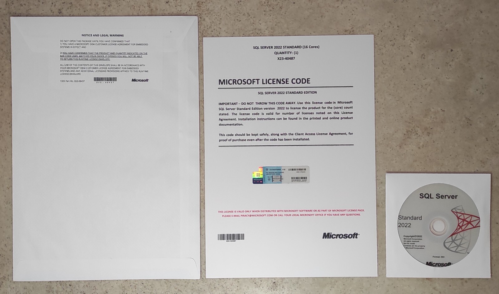 SQL Server 2022 Standard 16 Cores Unlimited CALs Lifetime License and DVD