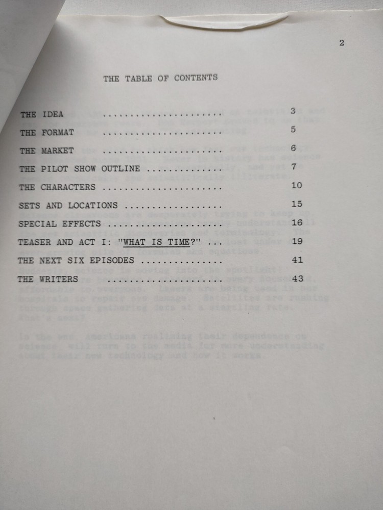 Captain Quantum Television Show Proposal script by Fred Alan Wolf physicist 1979