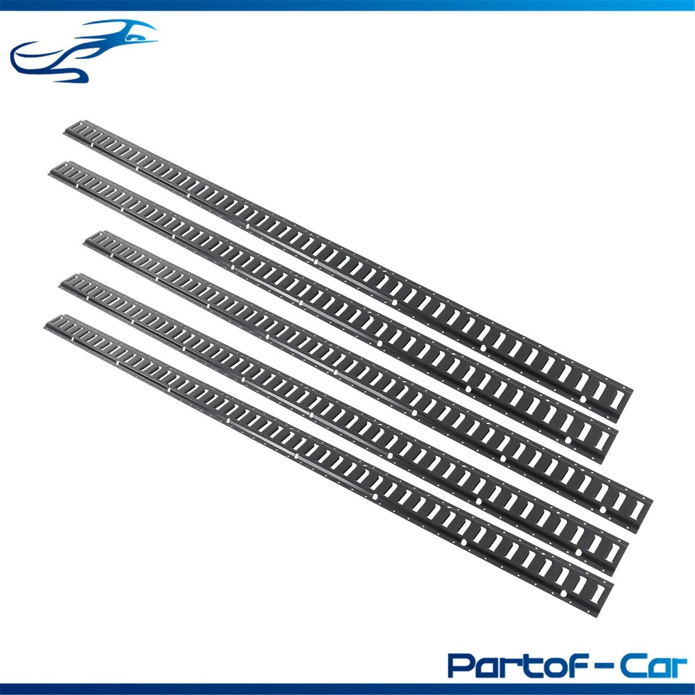 Black 5 Pack 96" E Track Rail Sections For Large Trailers And Vans Tie Down