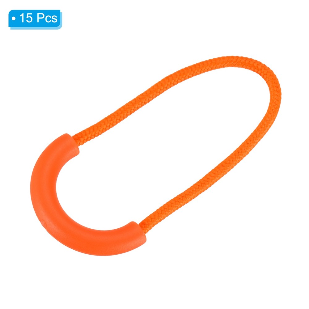 Zipper Pulls Replacement, 15 Pack Extension Cord Handle, Fluorescent Orange