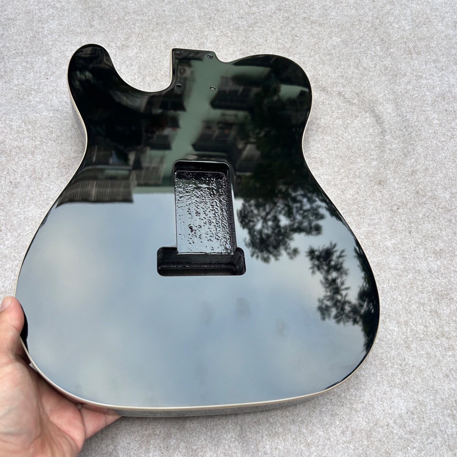 Guitar Body Tele Alder wood HH black 4.95 LBS Tremolo Bridge