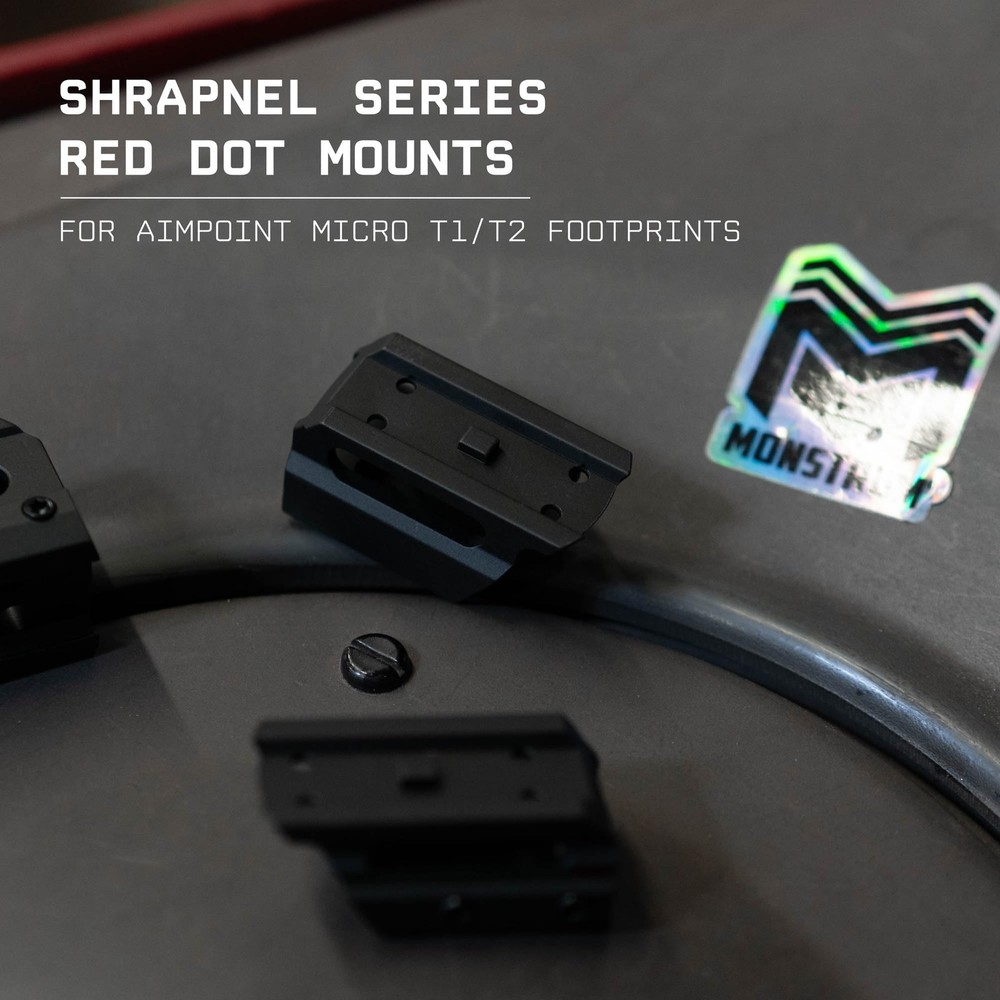 Monstrum Shrapnel Series Red Dot Riser Mount | Compatible with Aimpoint Black