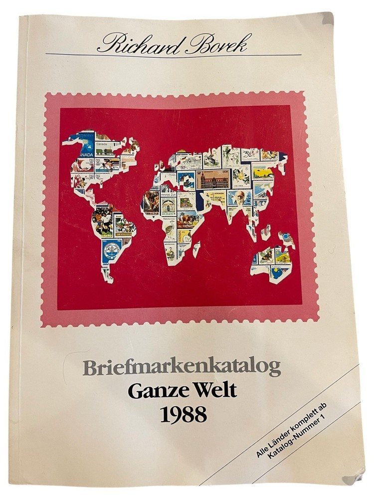 VNTG Richard Borek Briefmarkenkatalog Ganze Welt 1988 - Worldwide Stamp Catalog