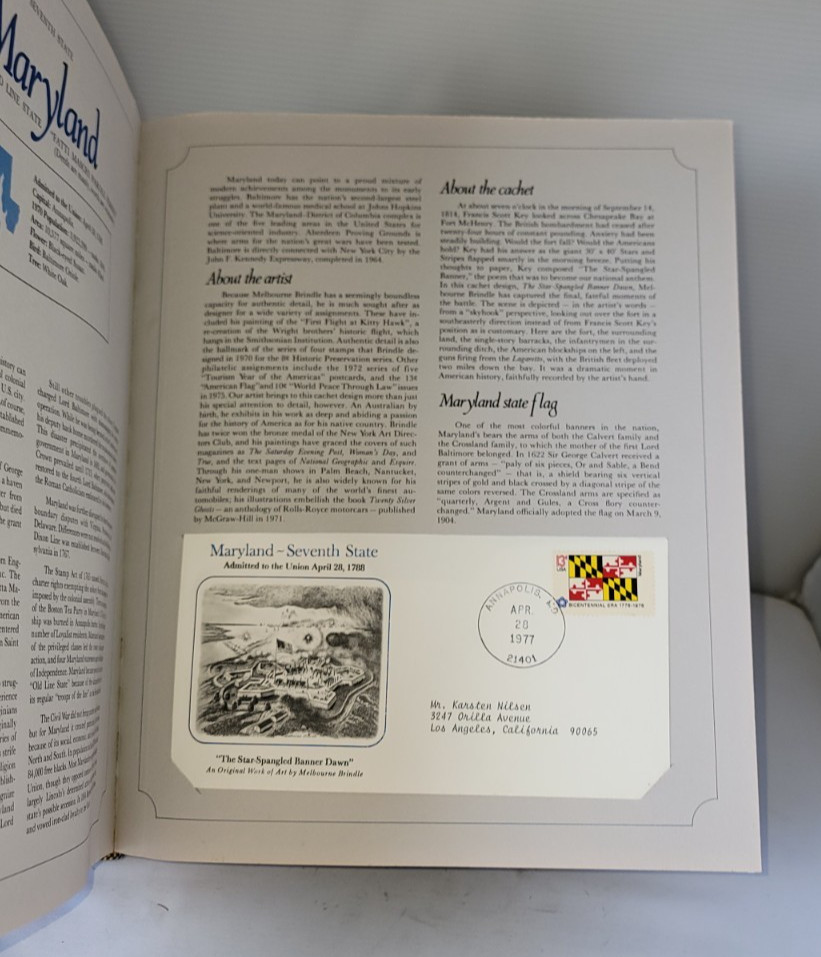 Stamps Envelope US States Of The Union Hardcover Book Westport Collector Society