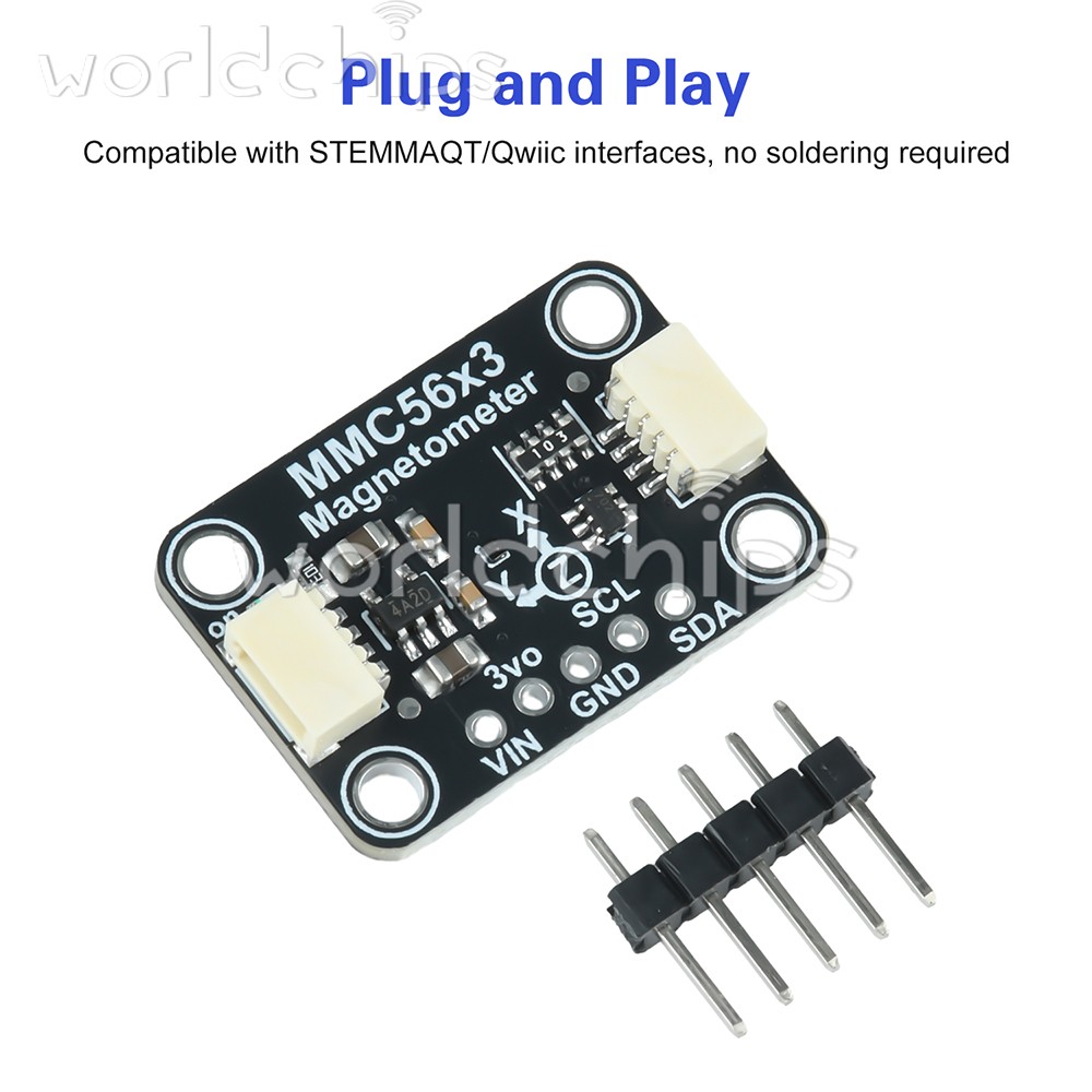 MMC5603 Three-axis Magnetometer Module Compatible with STEMMA QT/Qwiic interface