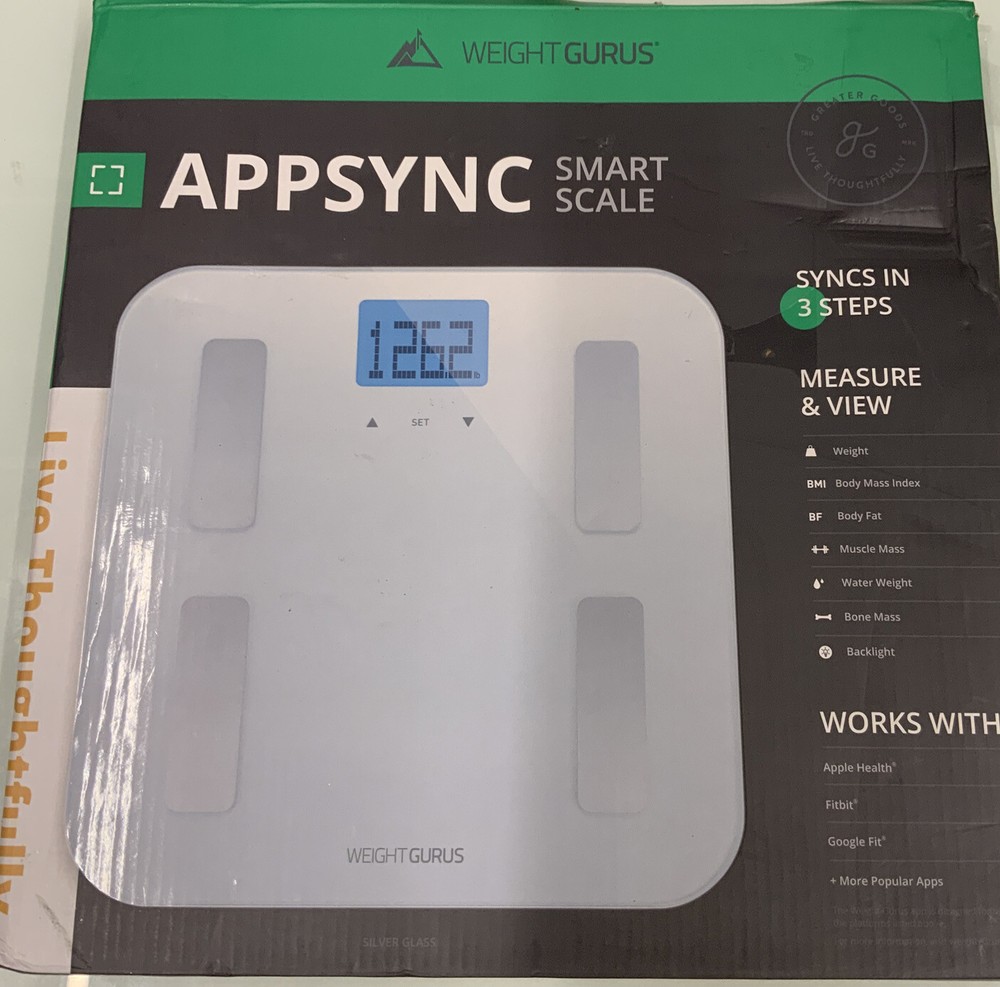 ⏰ Weight Gurus Smart Scale with Body Composition AppSync - Silver -🆕