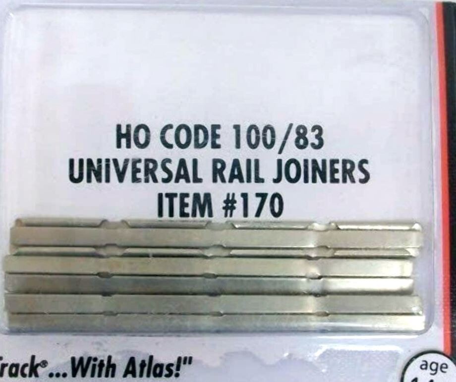Atlas HO #170 Universal Rail Joiners, Code 100/83 (pkg. 48)