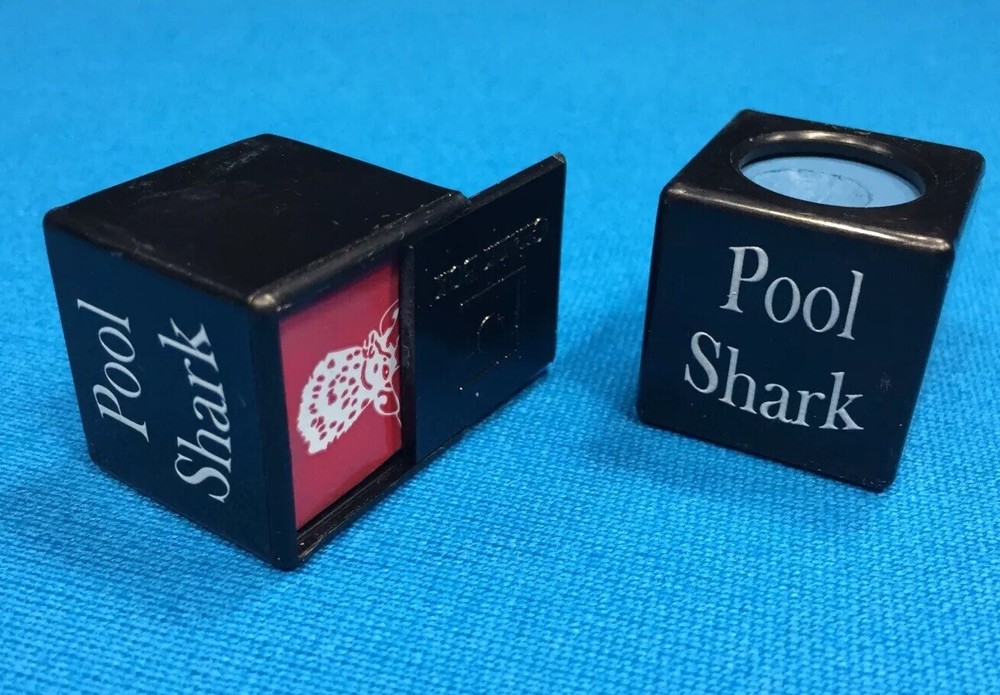 ( 2) Billiard Pool Cue Chalk Box Holder " Pool Shark “