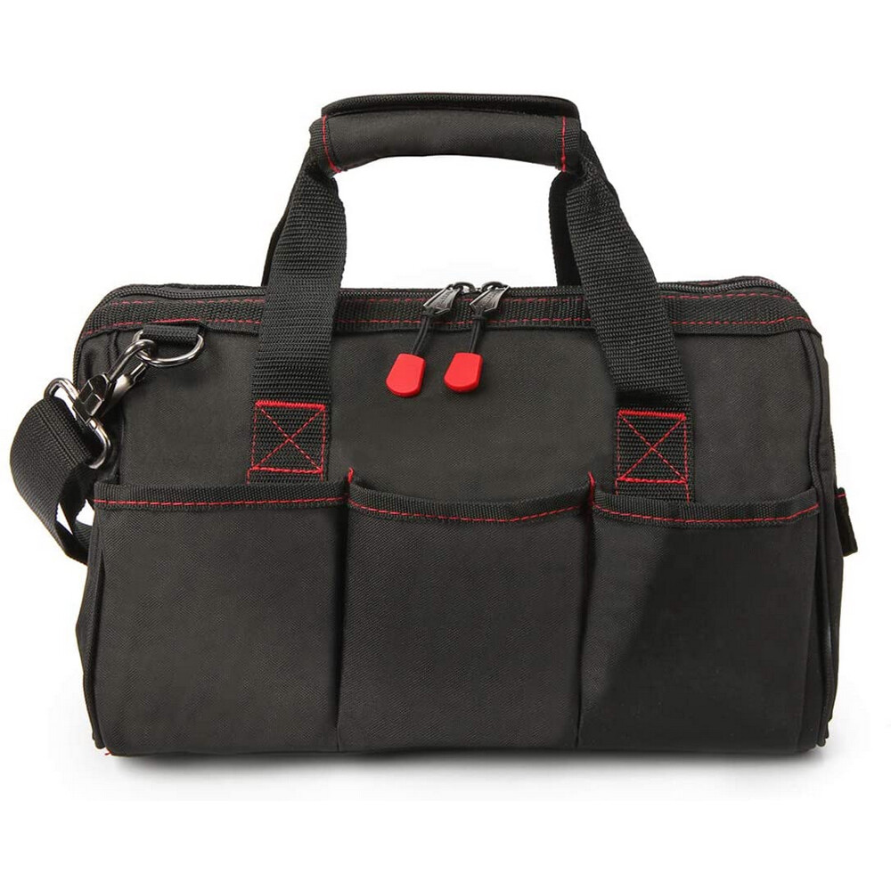 WORKPRO 16"/14"/12" Wide Mouth Tool Bag Black Tool Storage Tote with Rubber Base