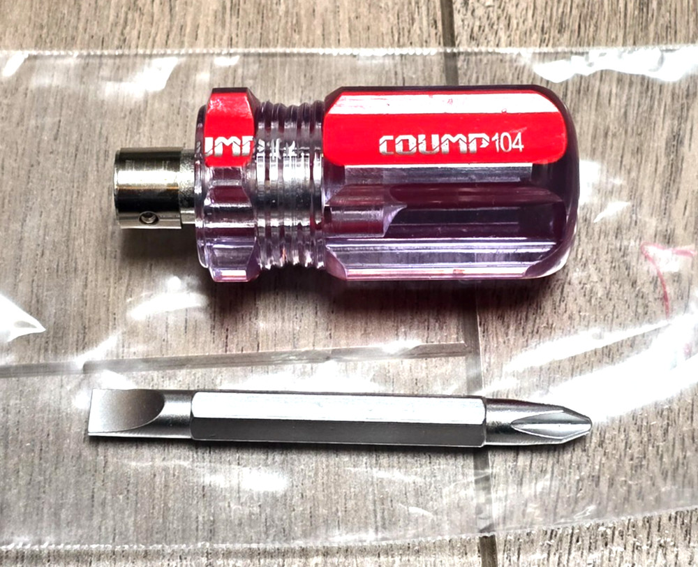 2 in 1 Quick Change Stubby Screwdriver, Flat & Phillips 3" overall Length
