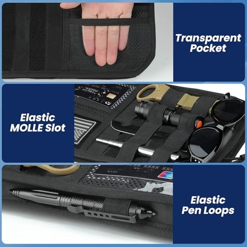 Molle Visor Organizer for Car, 1000D Polyester Tactical Panel Sun Black