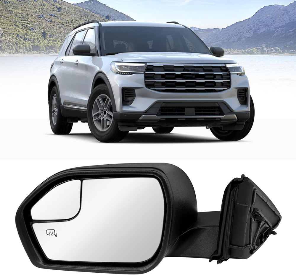 Left Driver Side Mirror Compatible with Ford Explorer 2020-2025, View Mirror wit