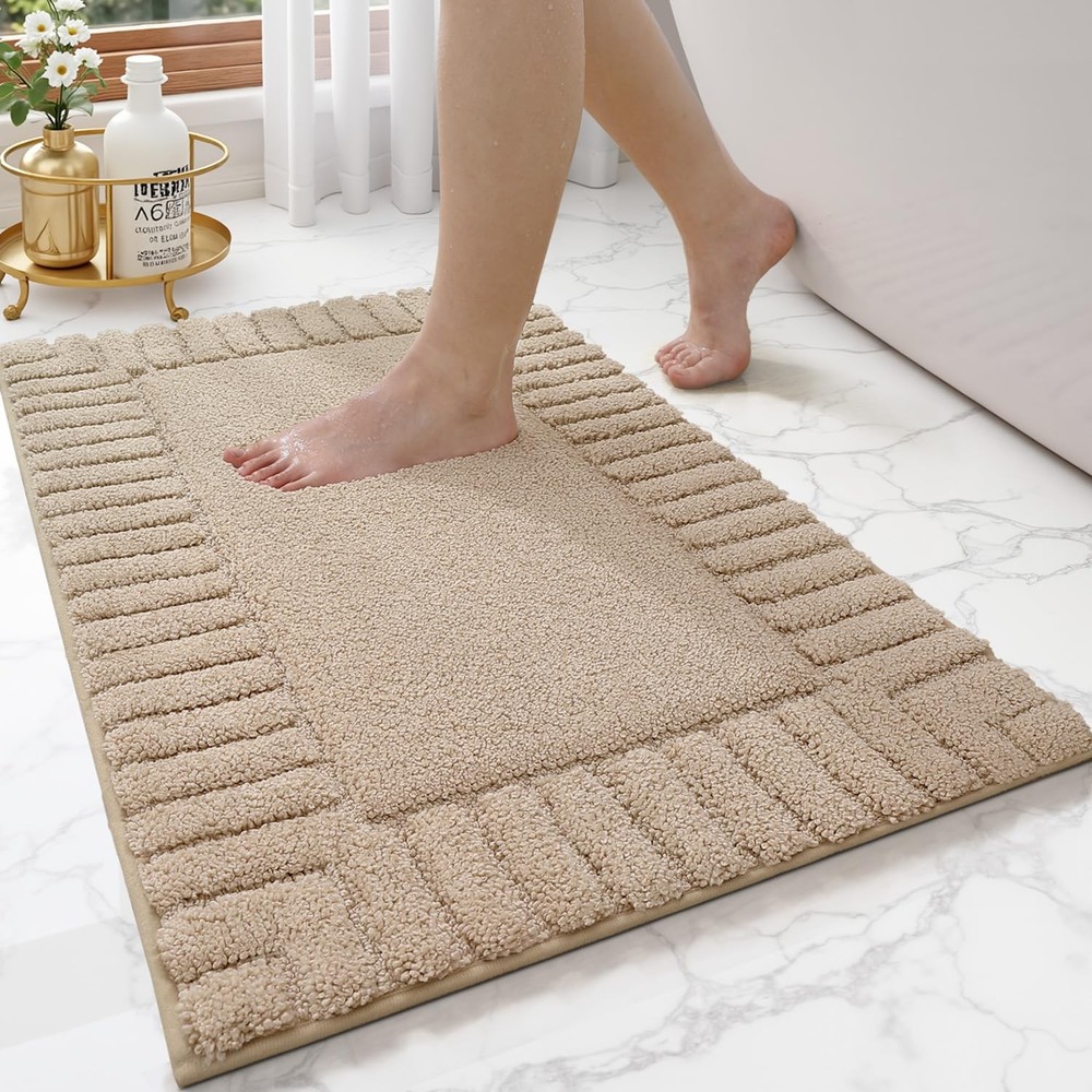 Bathroom Rugs Non Slip with Rubber Backing, Extra Soft Plush Microfiber Bath ...