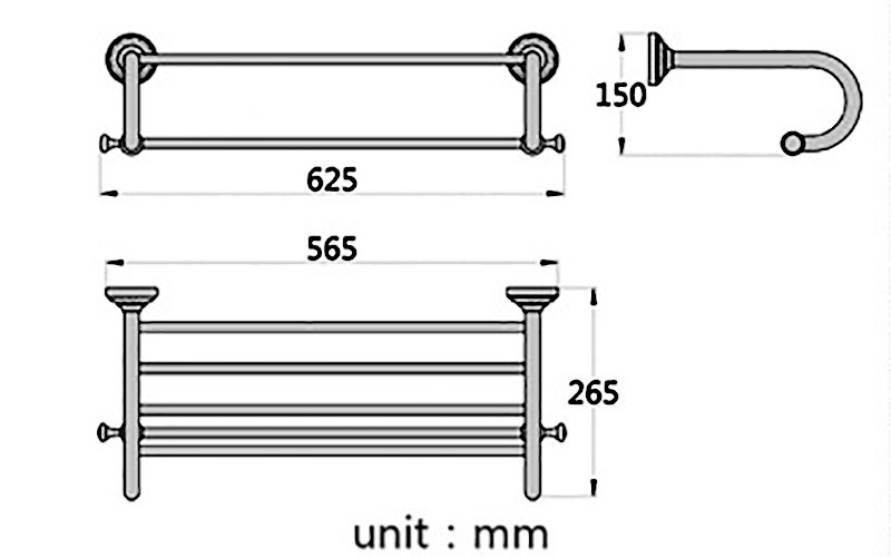 Antique Brass Carved Bathroom Accessories Bathroom Hardware Set Towel Shelf Bar