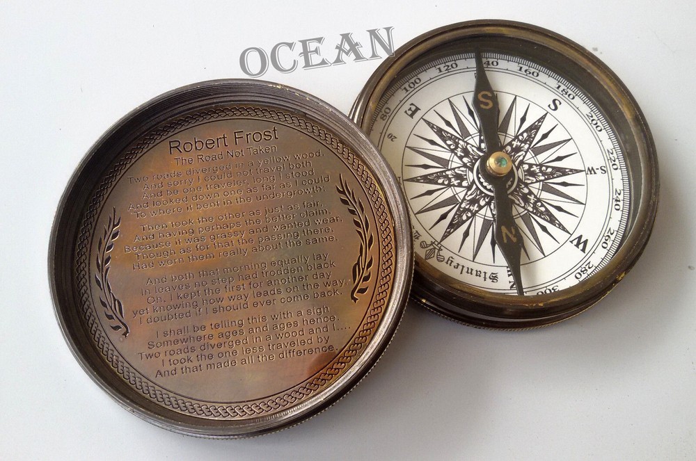 Antique Brass Compass Rustic Navigation Compass Vintage Gift For Christmas